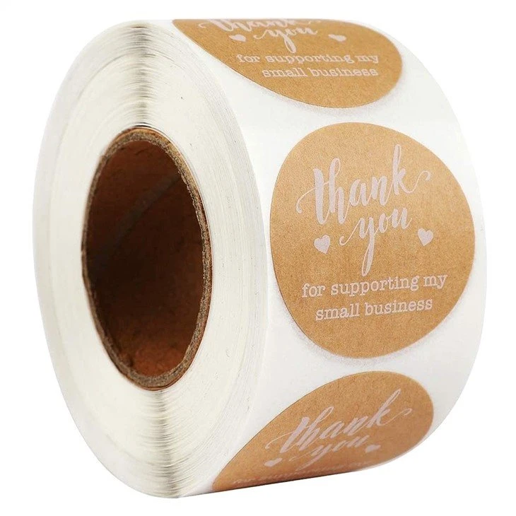 kraft brown thank you labels